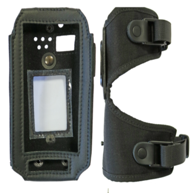 Black Leather Case with Arm Holder for I.Safe IS530
